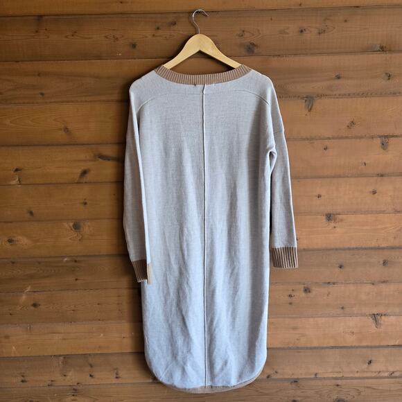 French Connection Long Sleeve Soft Sweater Dress Collared Cuffed Round Hem Small - Picture 2 of 4